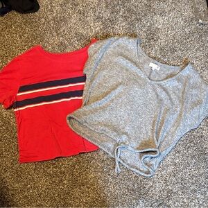 Red and Gray Young Women’s Shirts Set